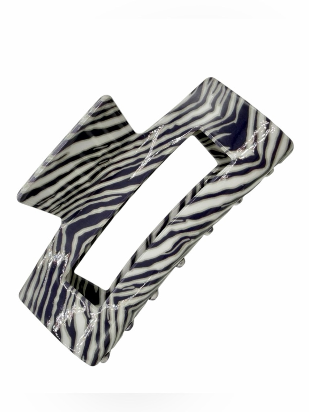 Purple Silver Stripe Hair Clip New